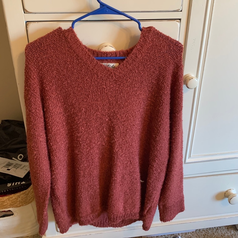 knitted burnt orange/red sweater